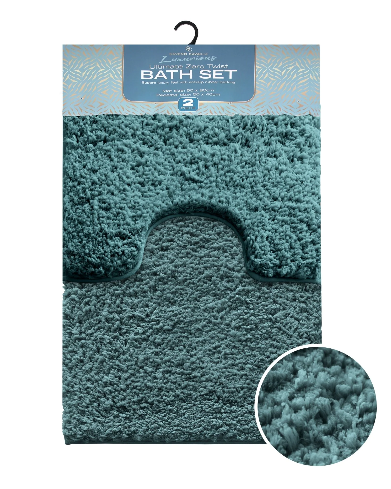 Gaveno Cavailia Ultimate Zero Twist 2pc Bath Set Teal - Image 2