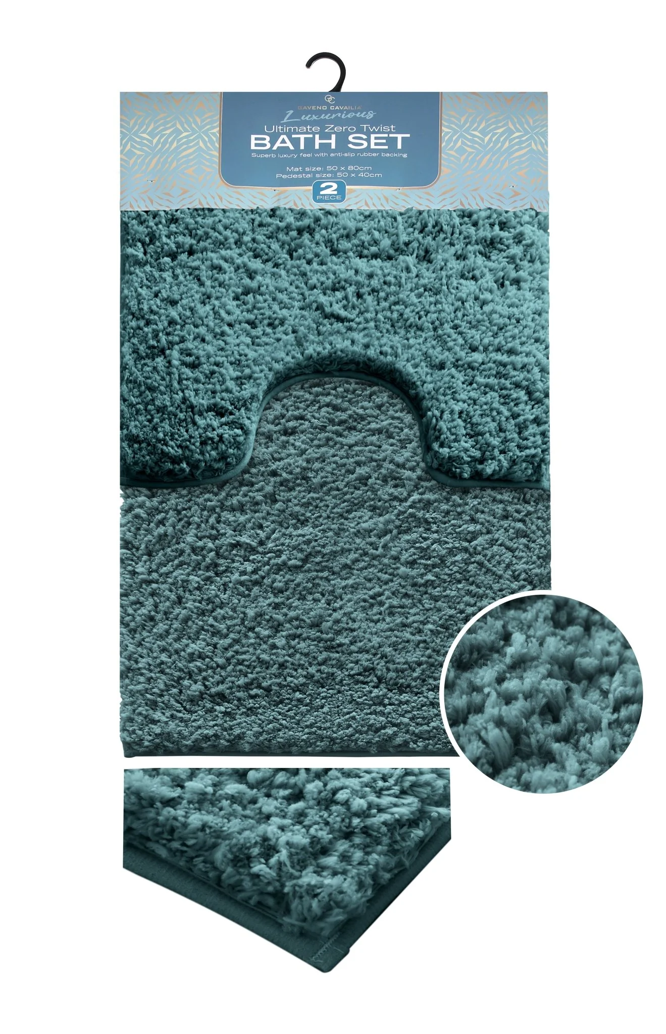 Gaveno Cavailia Ultimate Zero Twist 2pc Bath Set Teal - Image 4