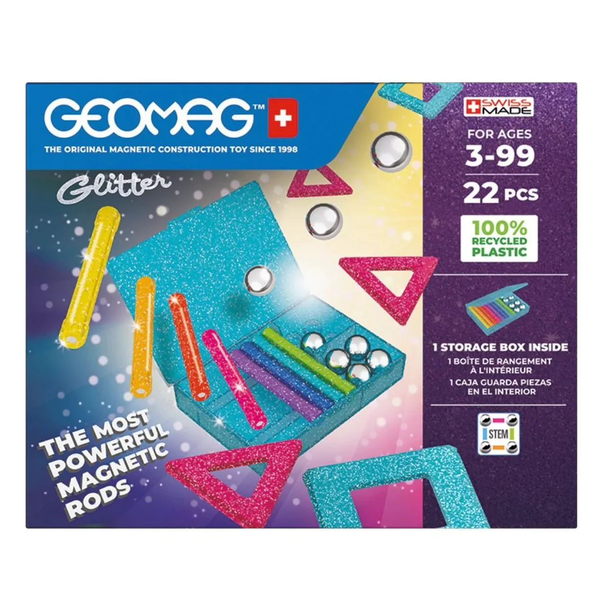 Geomag Glitter Panels Recycled 22 Pc