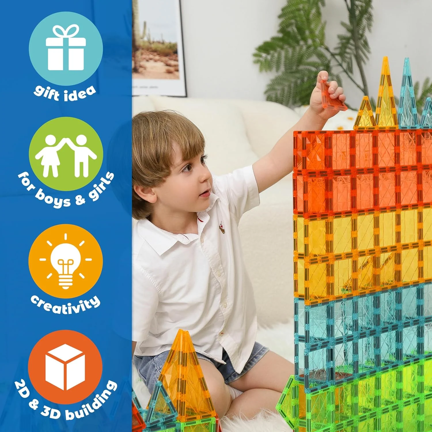 Geomag Magnetic Tiles Gems 60 Pieces - Image 3