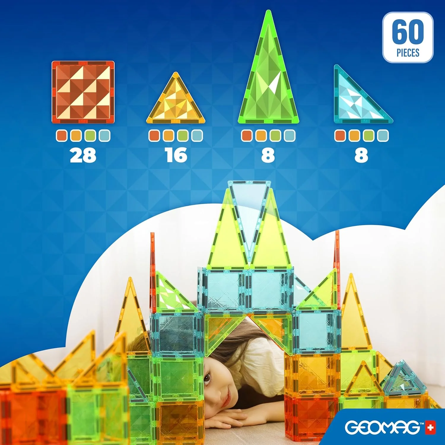 Geomag Magnetic Tiles Gems 60 Pieces - Image 4