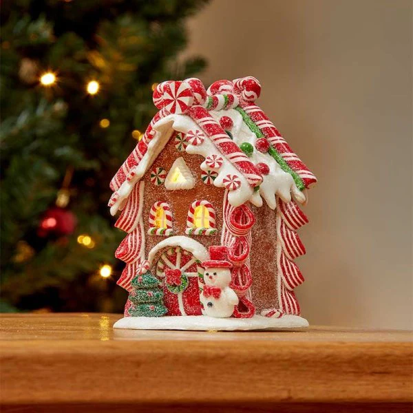 Gingerbread Frosty CandyCottage 15 x 11.5 x 8.5cm