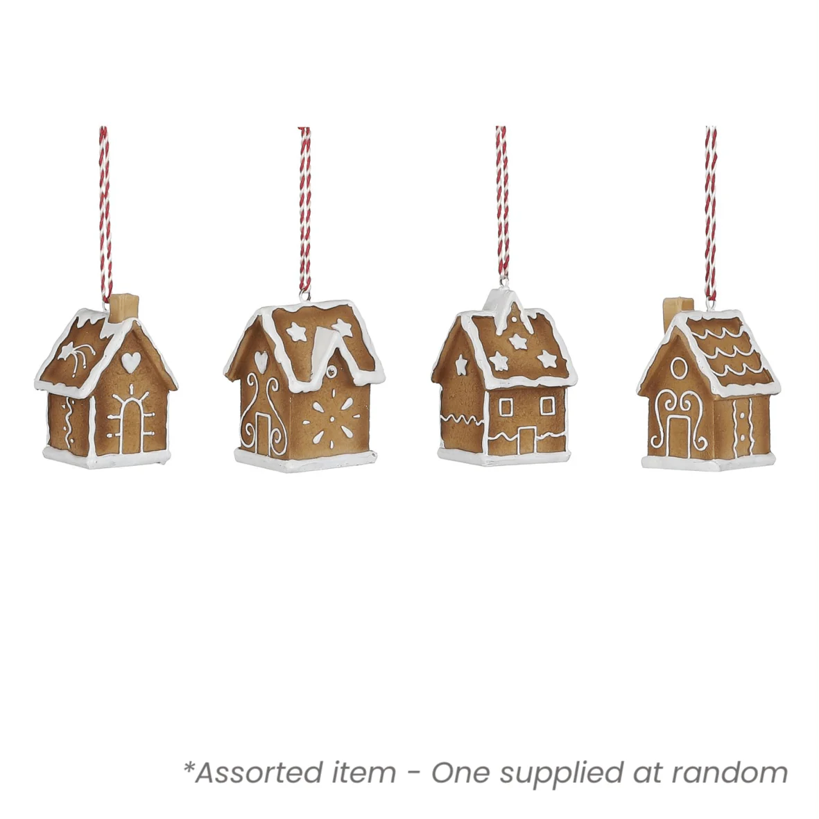 Gingerbread House Style Hanging Decoration Assorted - One Supplied