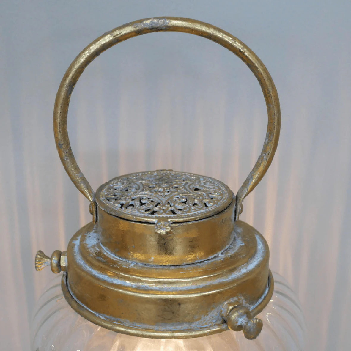 Glass Battery Operated Lantern 32cm - Image 2