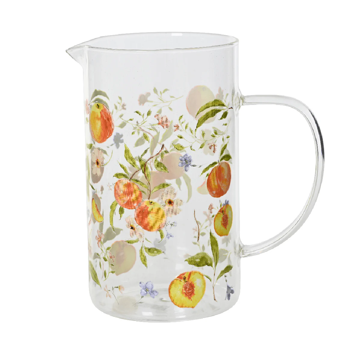 Glass Peach Design Jug