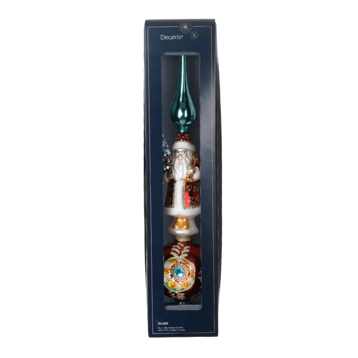 Glass Tree Topper 'Santa and Bauble' - Image 2