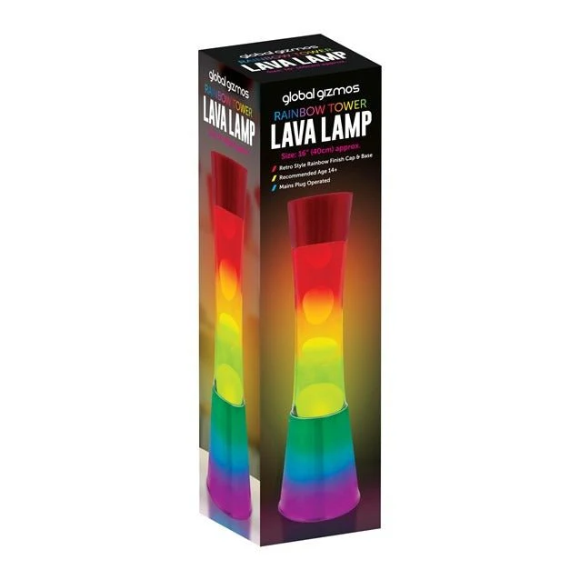 Global Gizmos 16" Lava Lamp Tower - Rainbow Colours - Image 3