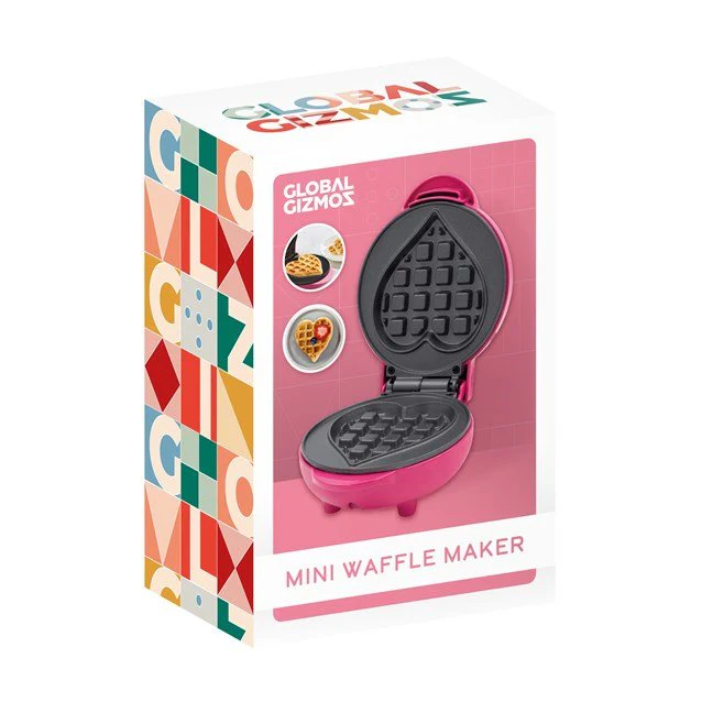 Global Gizmos Heart Shape Waffle Maker – Pink - Image 6