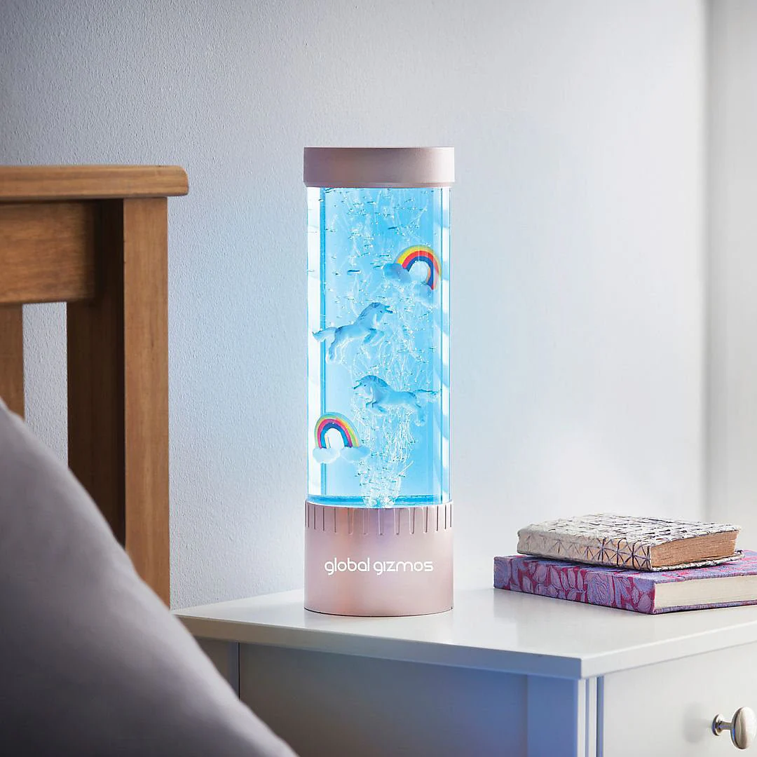 Global Gizmos Unicorns and Rainbows Desk Bubble Lamp