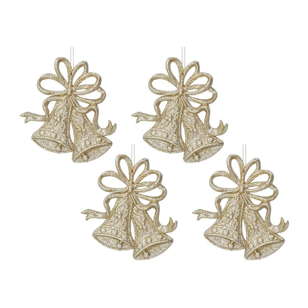 Gold Glitter Double Bell Decoration