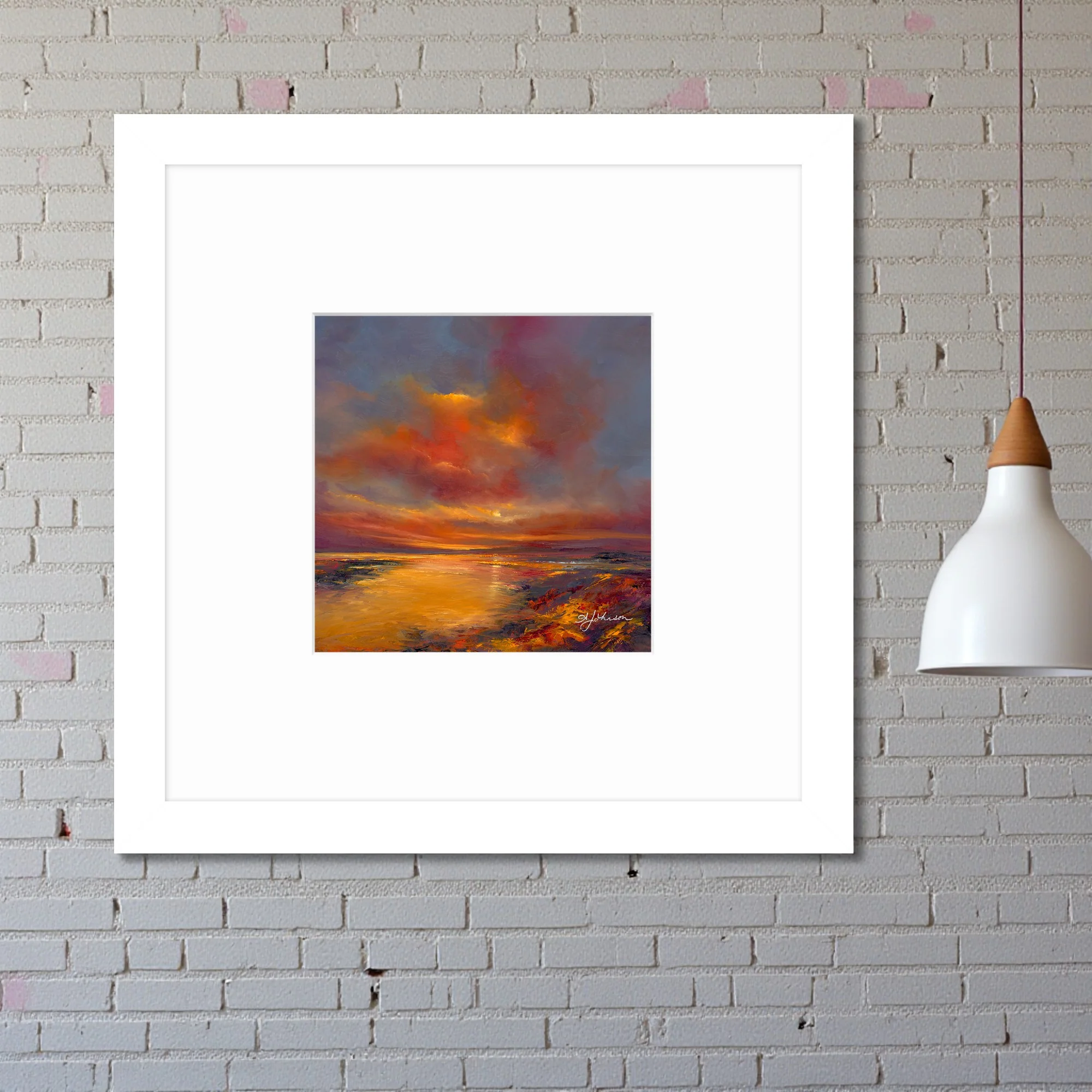 Golden Hour Sunset – Framed Picture with White Frame (W22) - Image 2