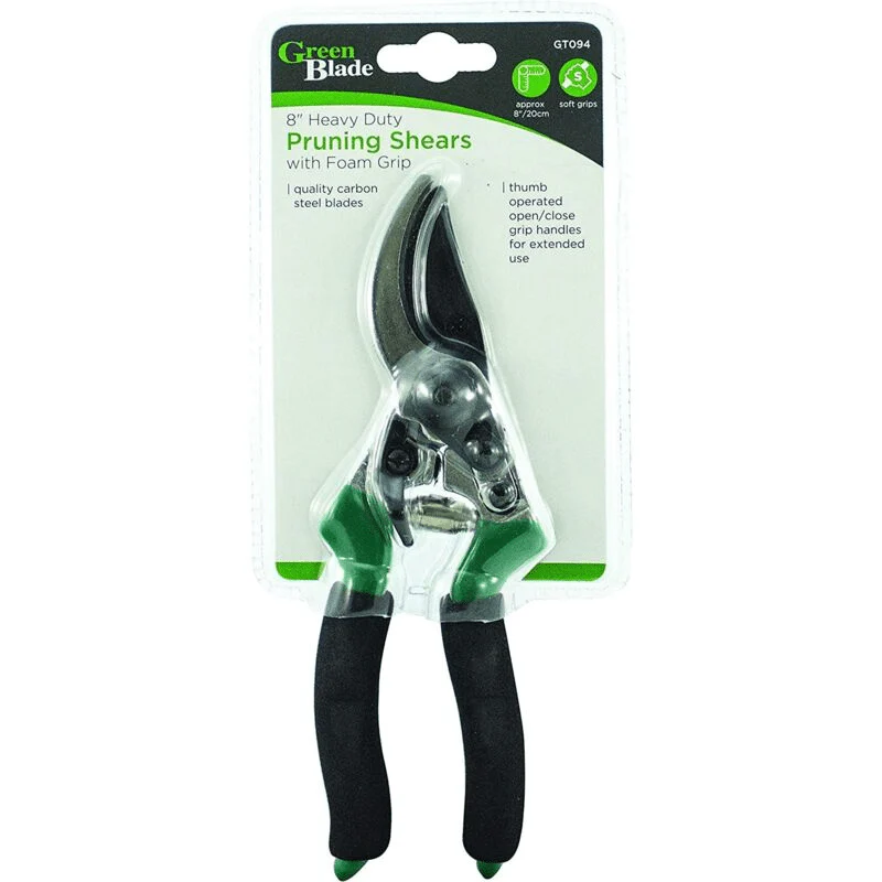 Green Blade 8" Heavy Duty Pruning Shears With Soft Grips