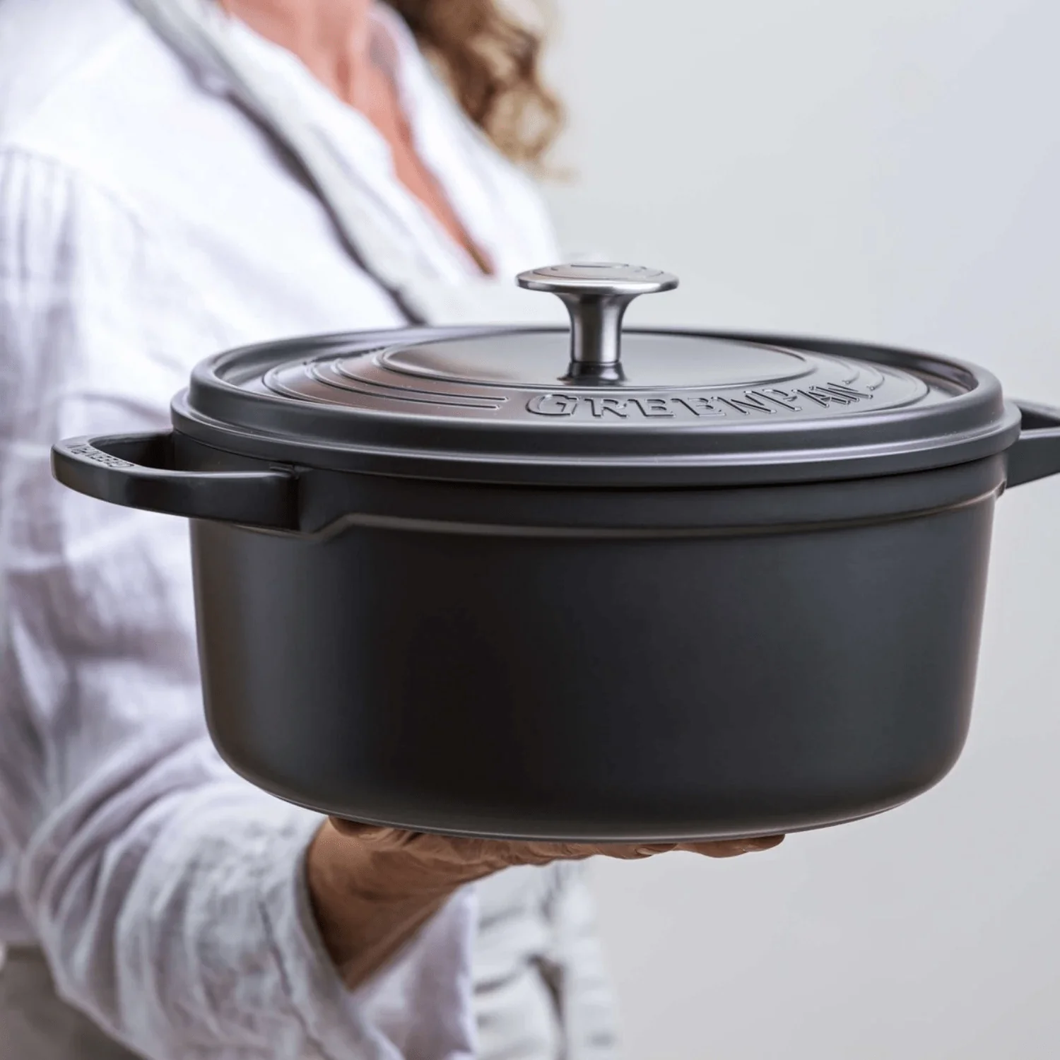 GreenPan Featherweights 28cm Black Casserole - Image 2