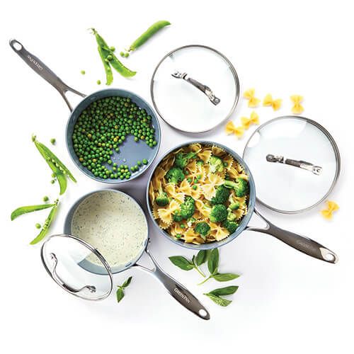 GreenPan Venice Pro Hard Anodised Ceramic Non-Stick 3 Piece Saucepan Set - Image 2