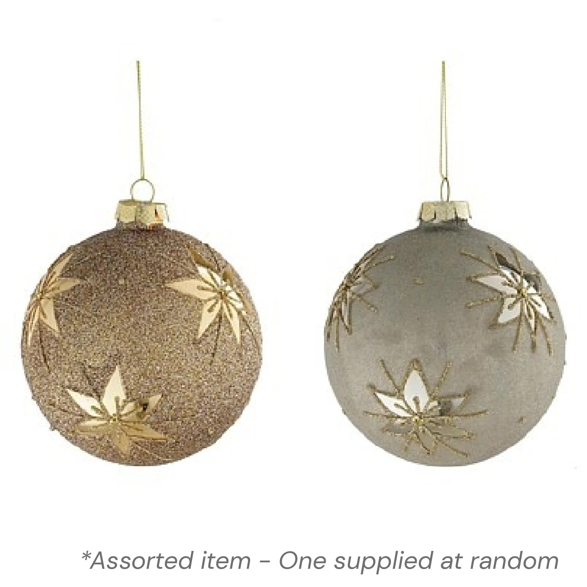 Grey Brown Snowflake Bauble 10 x 10cm Assorted - One Supplied*