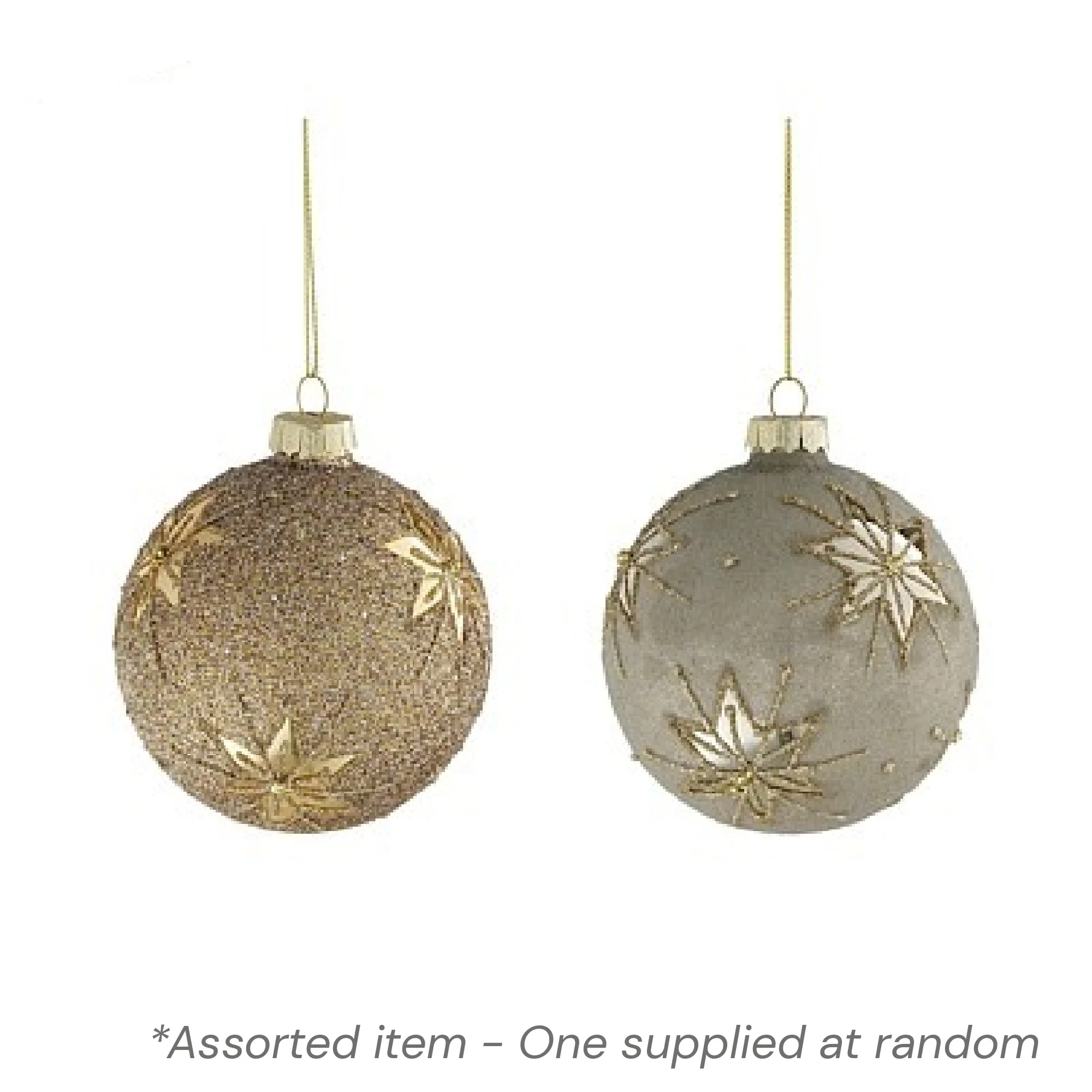 Grey Brown Snowflake Bauble 8 x 8cm Assorted - One Supplied*