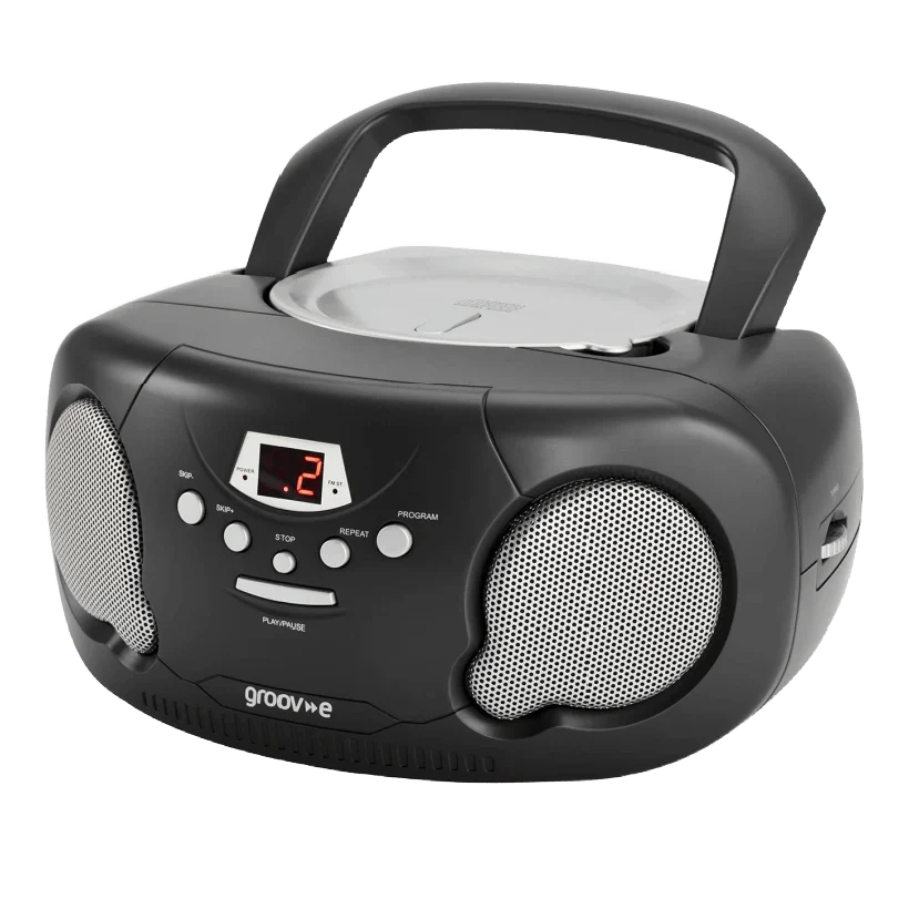Groov-e Black Portable Boombox CD Player Radio - Image 2
