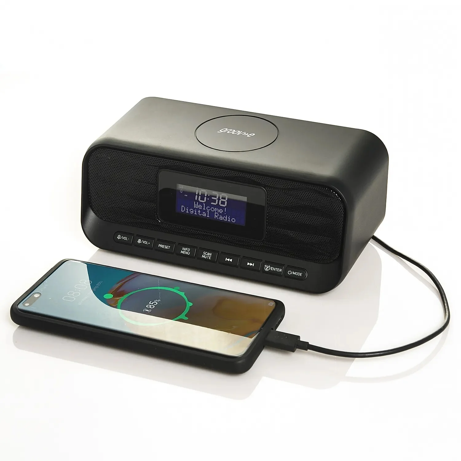 Groove Zeus DAB & FM Clock Radio with Wireless Charging & Bluetooth - Image 4