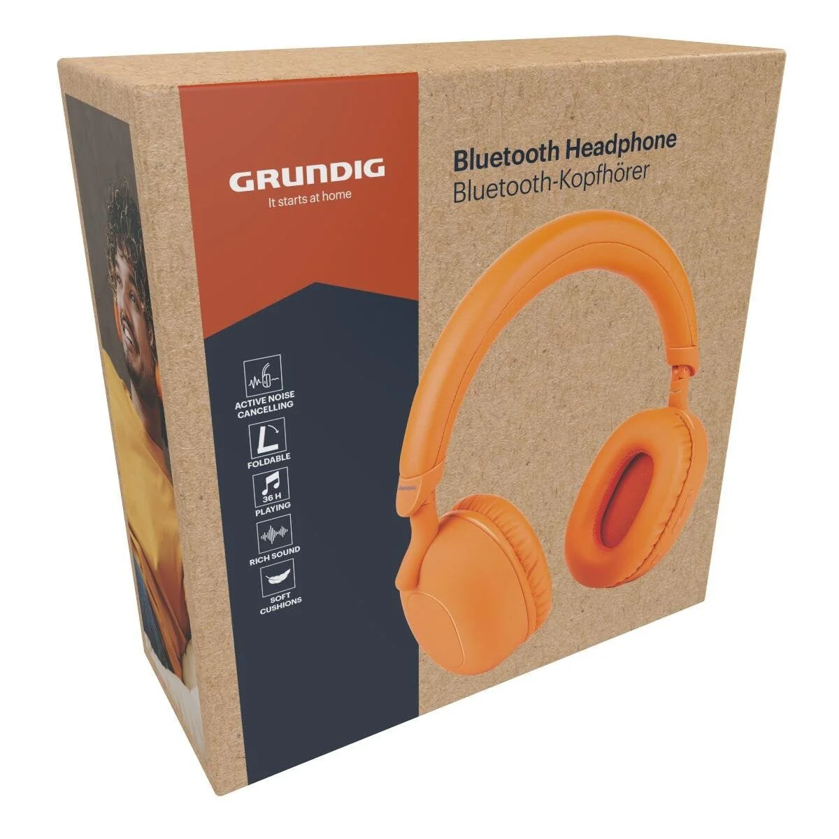 GRUNDIG Wireless Headphones Orange 33190