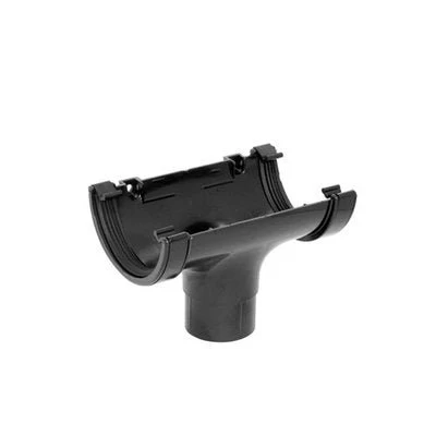 Gutter Black Round Running Outlet Drop 112Mm Ro1