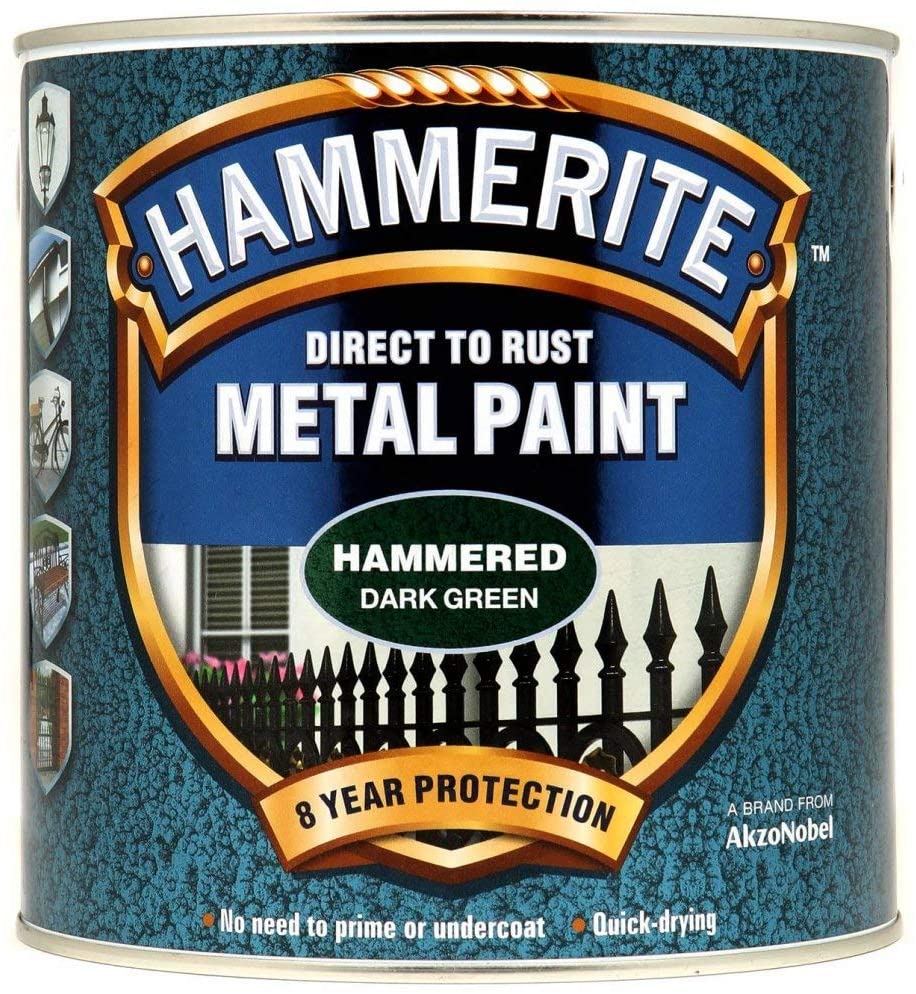 Hammerite Direct to Rust Hammered Finish Metal Paint 2.5ltr  Dark Green