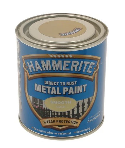 Hammerite Direct to Rust Hammered Finish Metal Paint 250ml Gold
