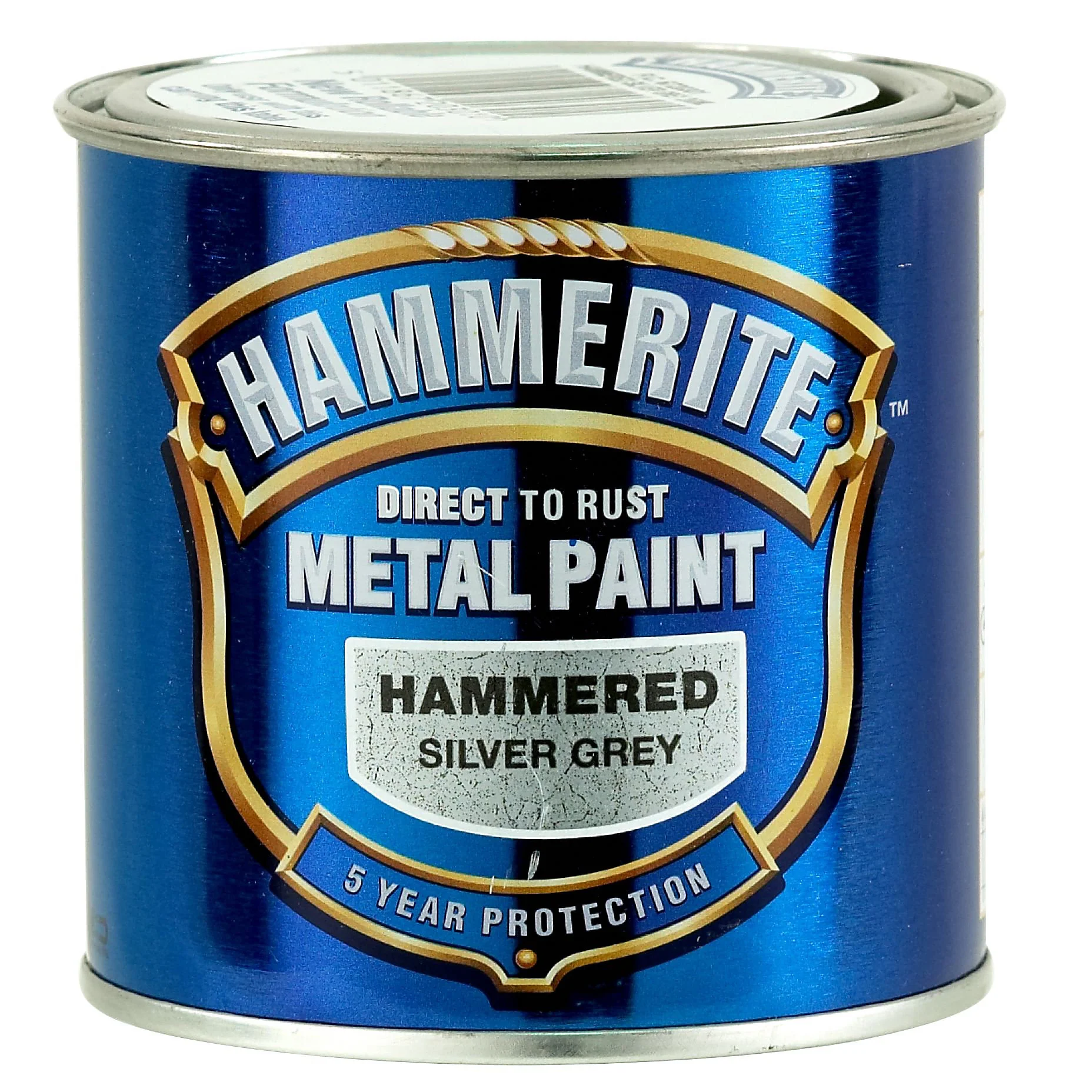 Hammerite Direct to Rust Hammered Finish Metal Paint 250ml Silver Grey