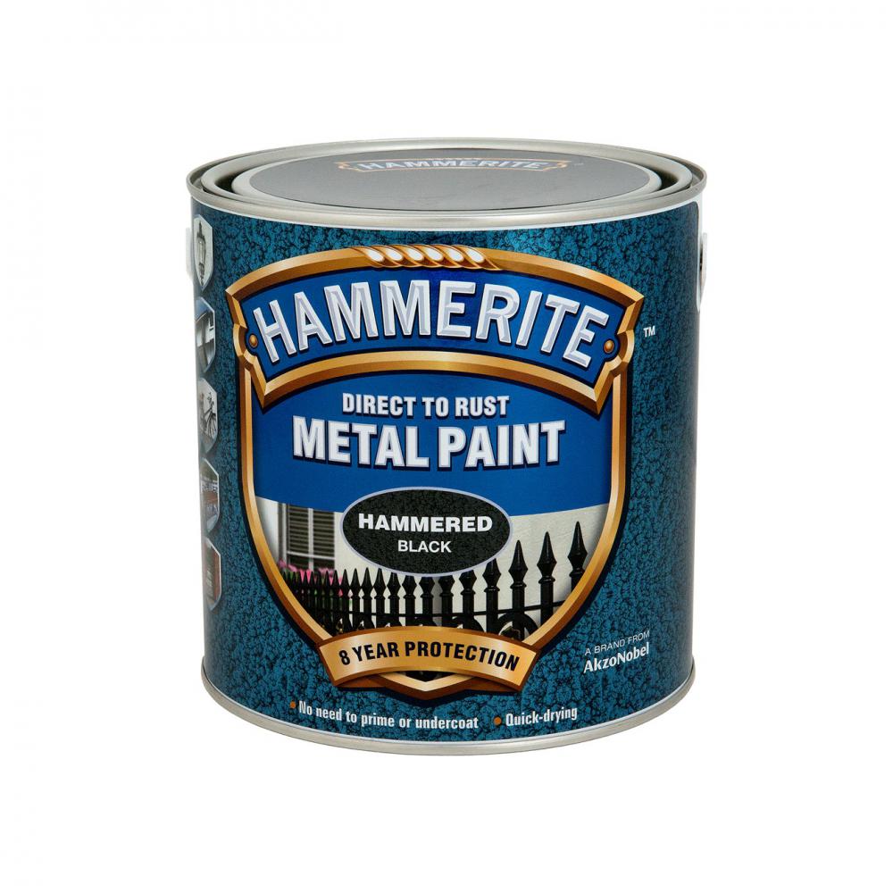 Hammerite Direct to Rust Hammered Finish Metal Paint 2.5ltr Black