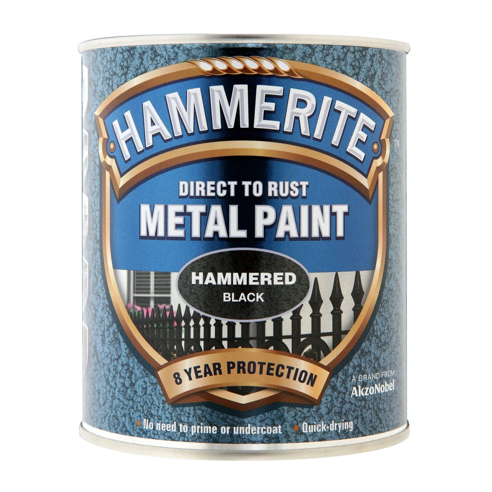 Hammerite Direct to Rust Hammered Finish Metal Paint 750ml Black