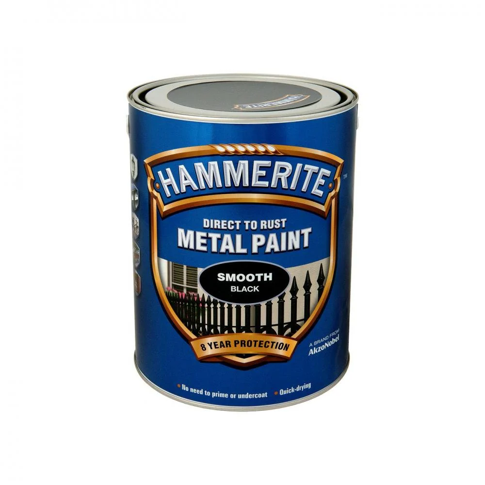 Hammerite Direct to Rust Smooth Finish Metal Paint 5ltr Black