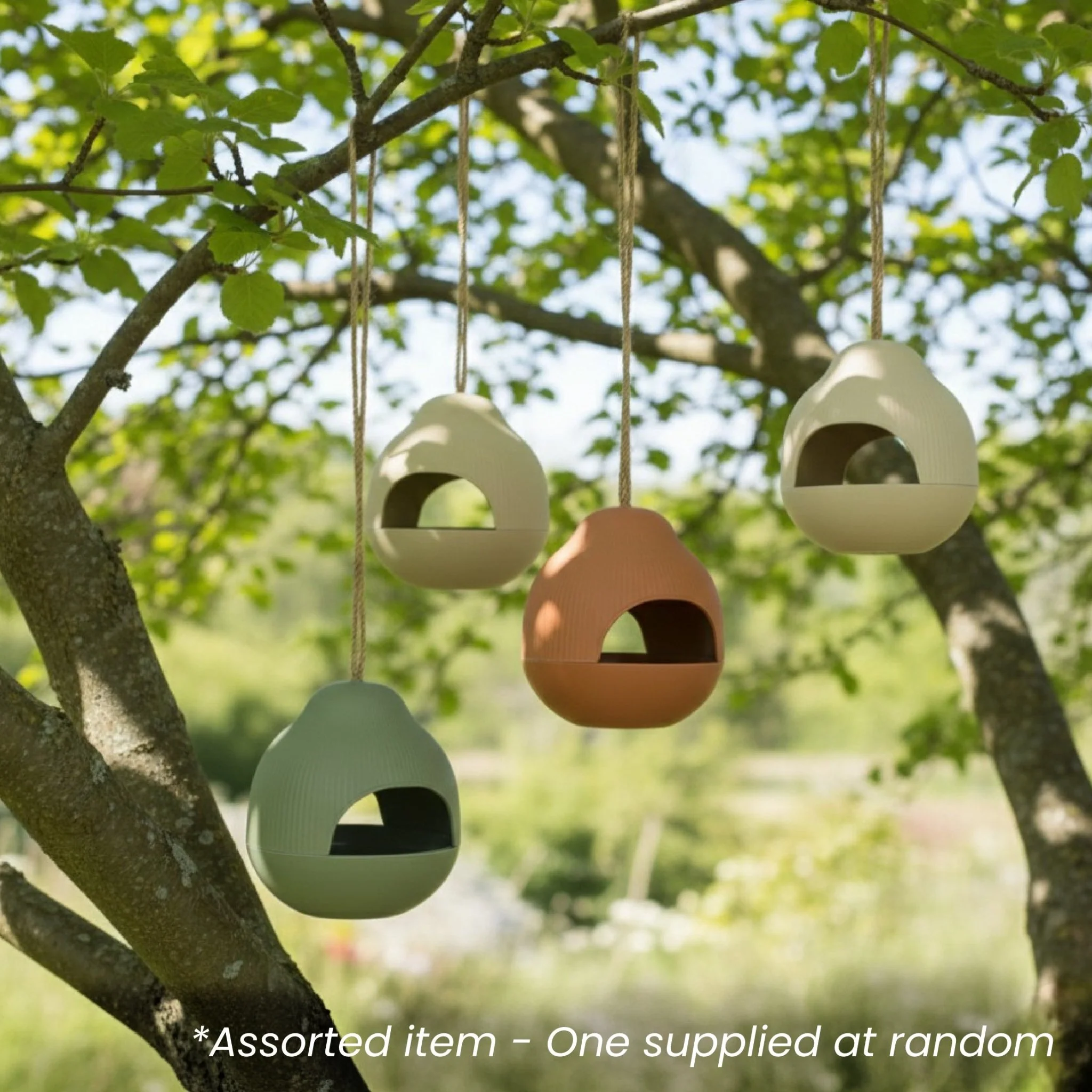 Hanging Bamboo Fibre Bird Feeder Assorted - One Supplied*