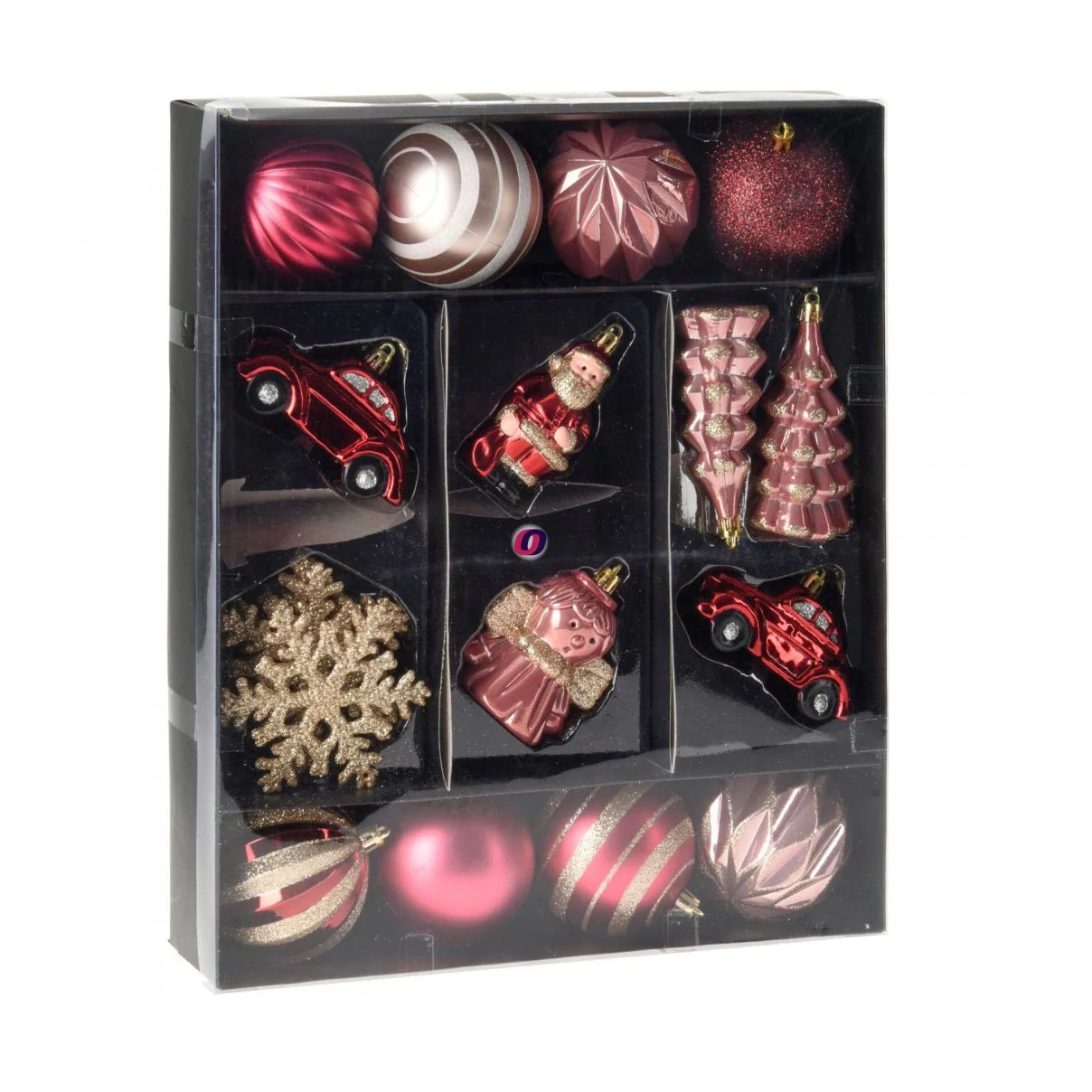 Hanging Christmas Decorations 20pc Burgundy Pink Gold CAN223140