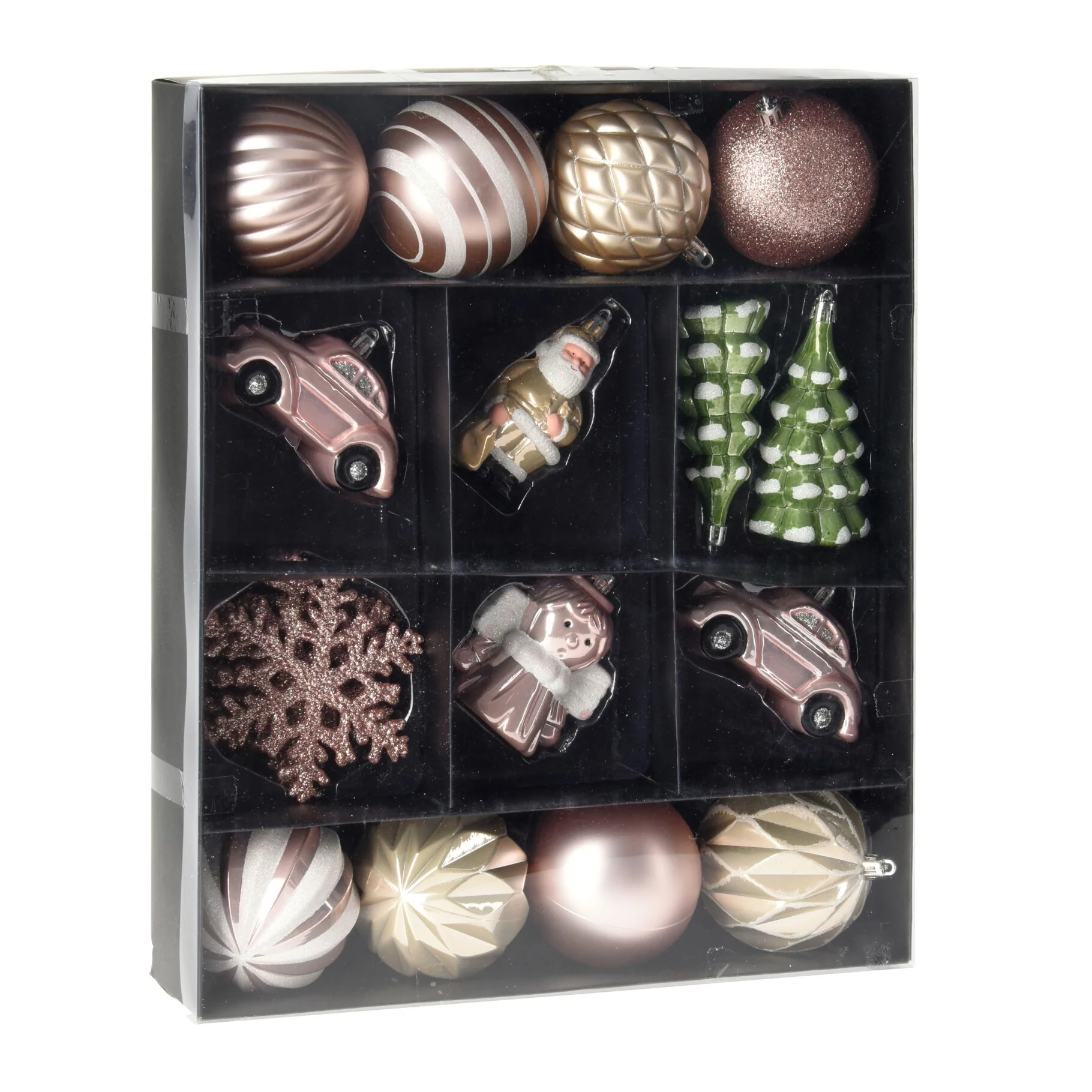 Hanging Christmas Decorations 20pc Pink Champagne & Green CAN223130
