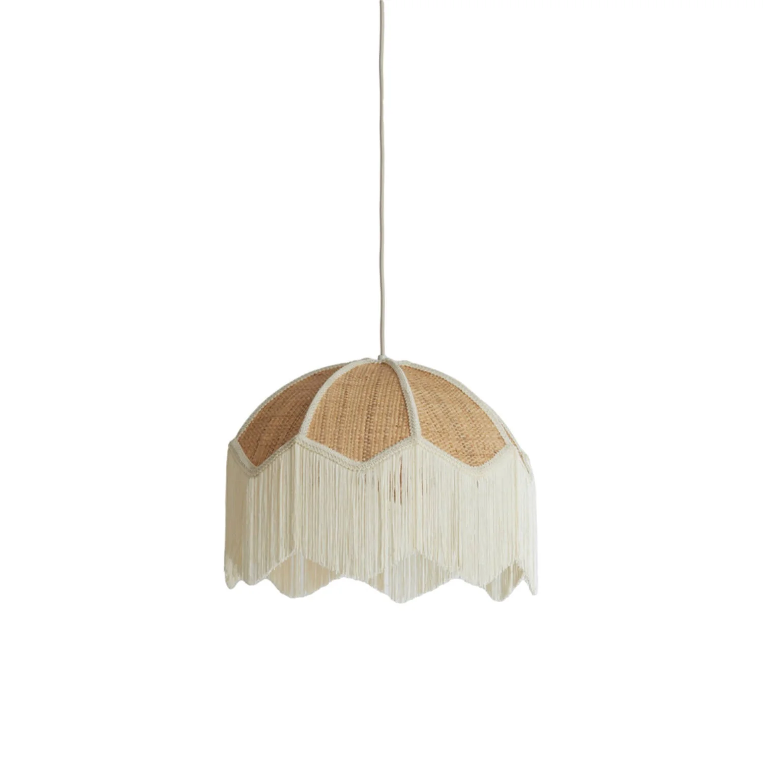 Hanging Pendant 40 x 33cm MALACIA Raffia Natural & Cream