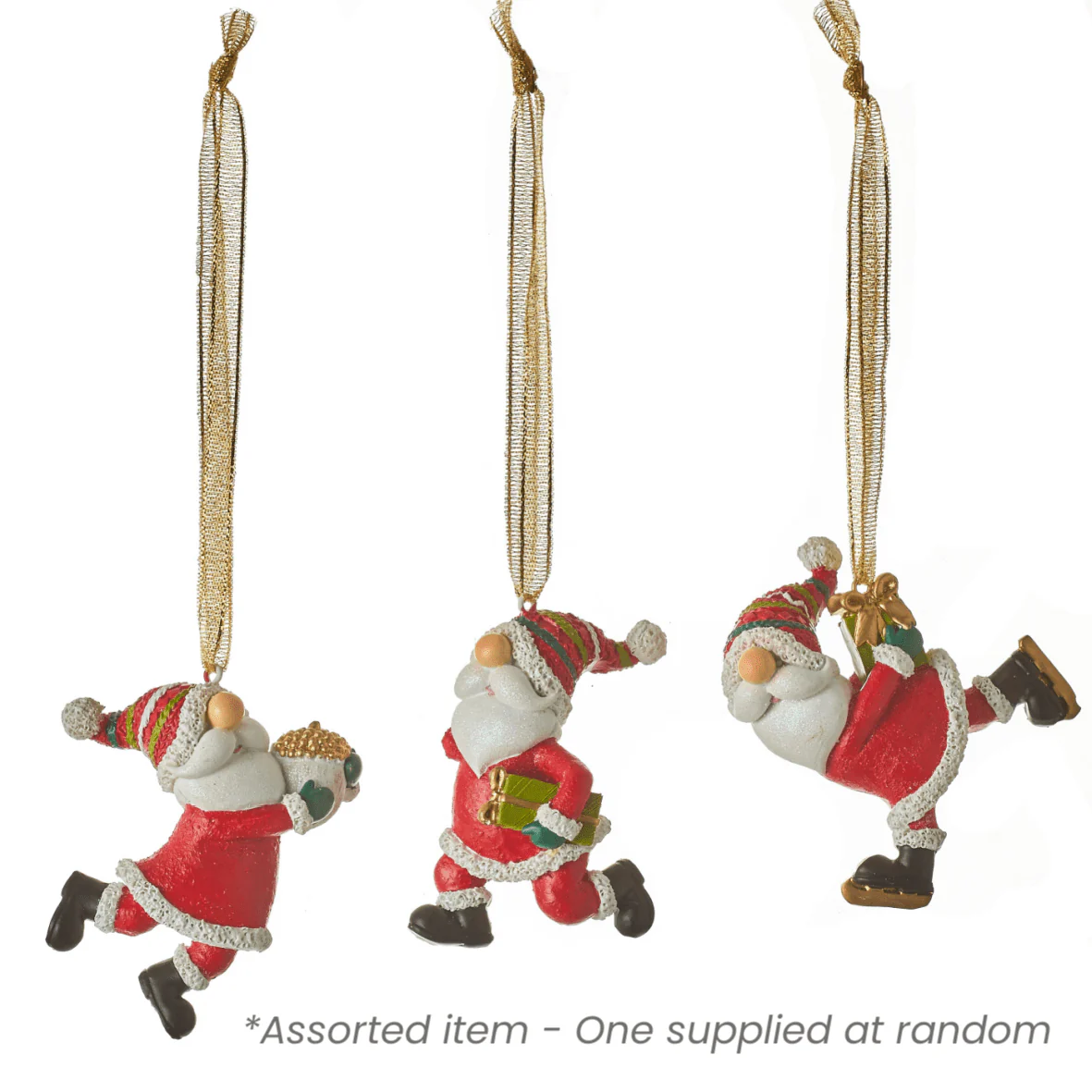 Hanging Santa Decoration Assorted - One Supplied