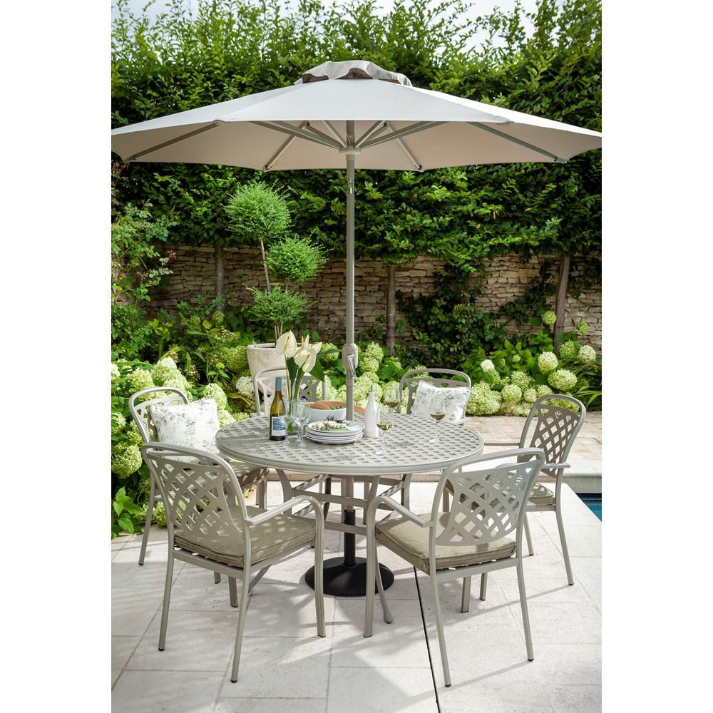 Hartmann Berkeley Cast Aluminium 6 Seater Round Set 2.5mt parasol - Image 2