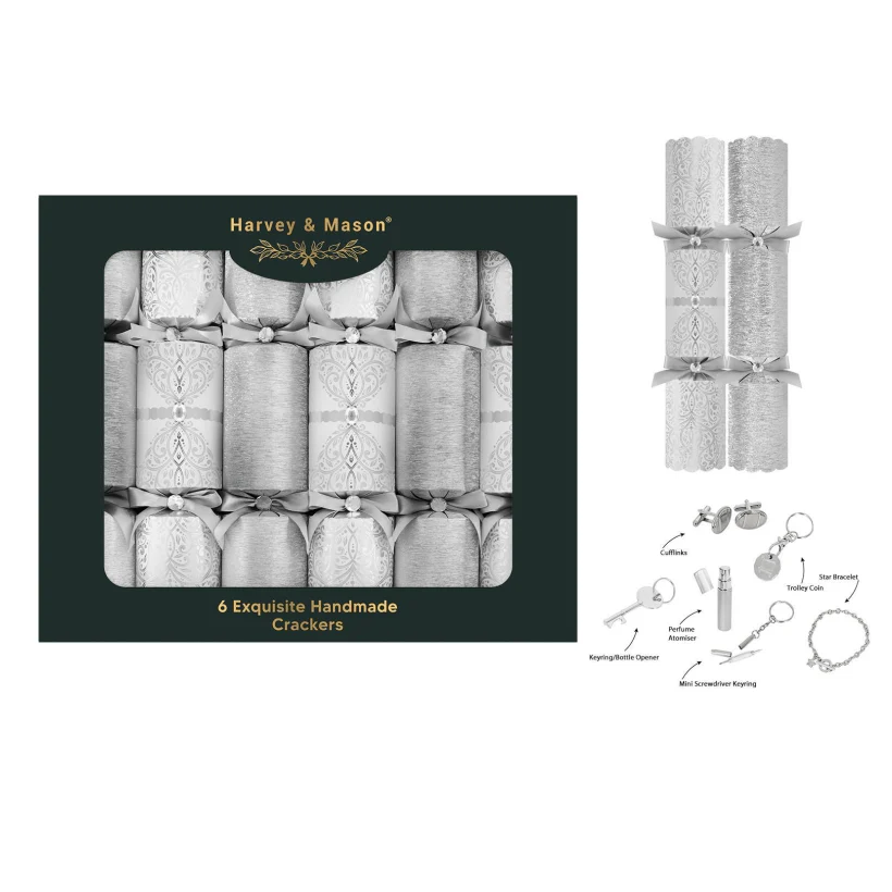 Harvey & Mason 6 Exquisite Silver 13.5" Crackers