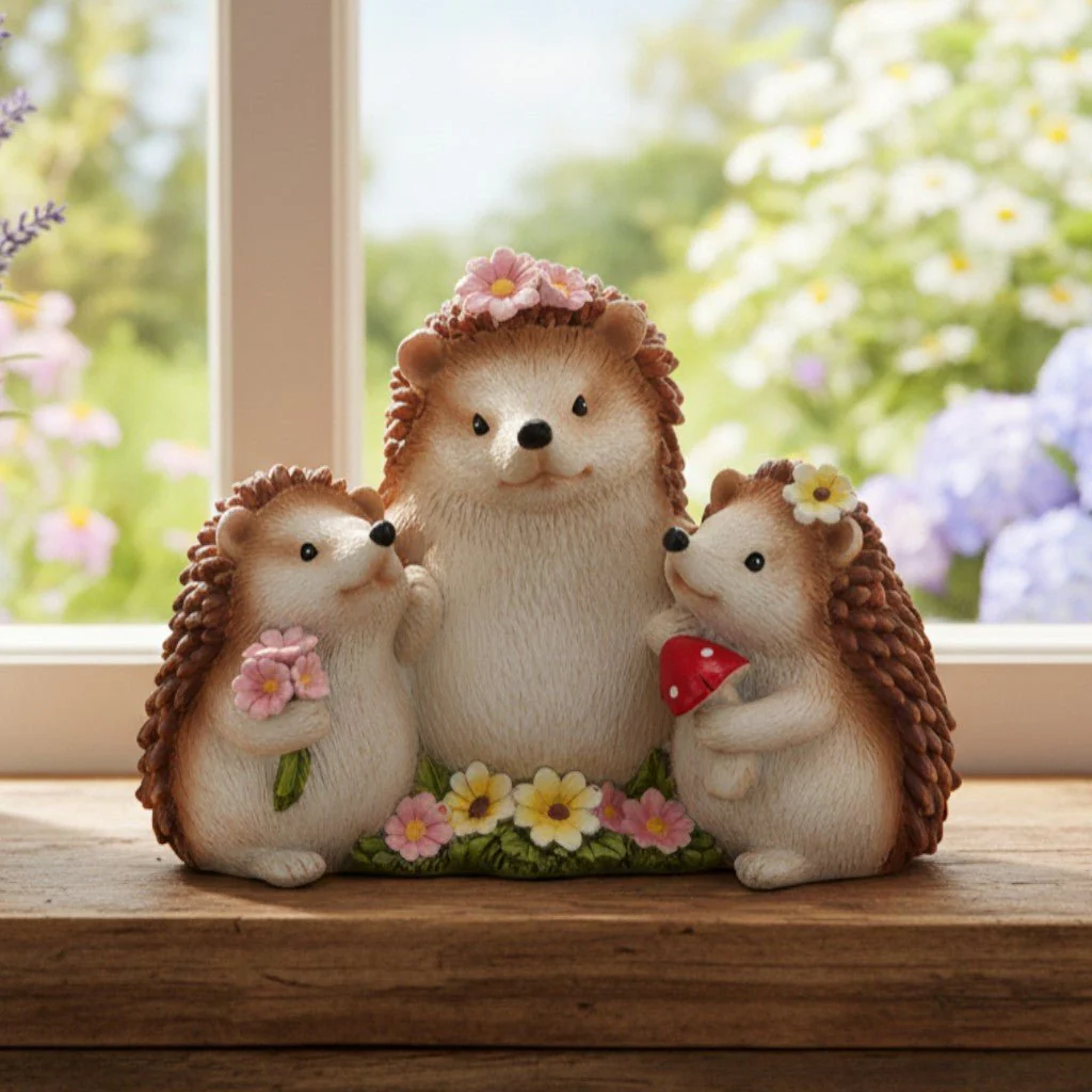 Hedgehog Family Ornament 13 x 10cm