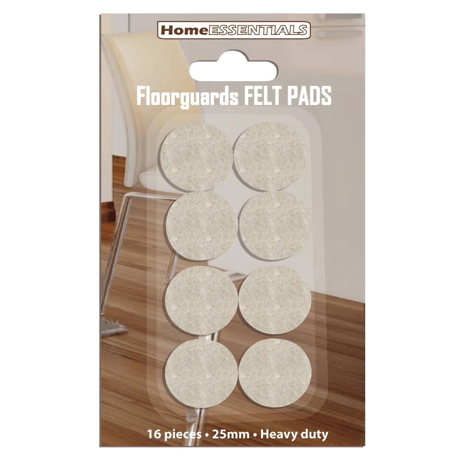Home Essentials Feltguard Pad 25mm (Card of 16)