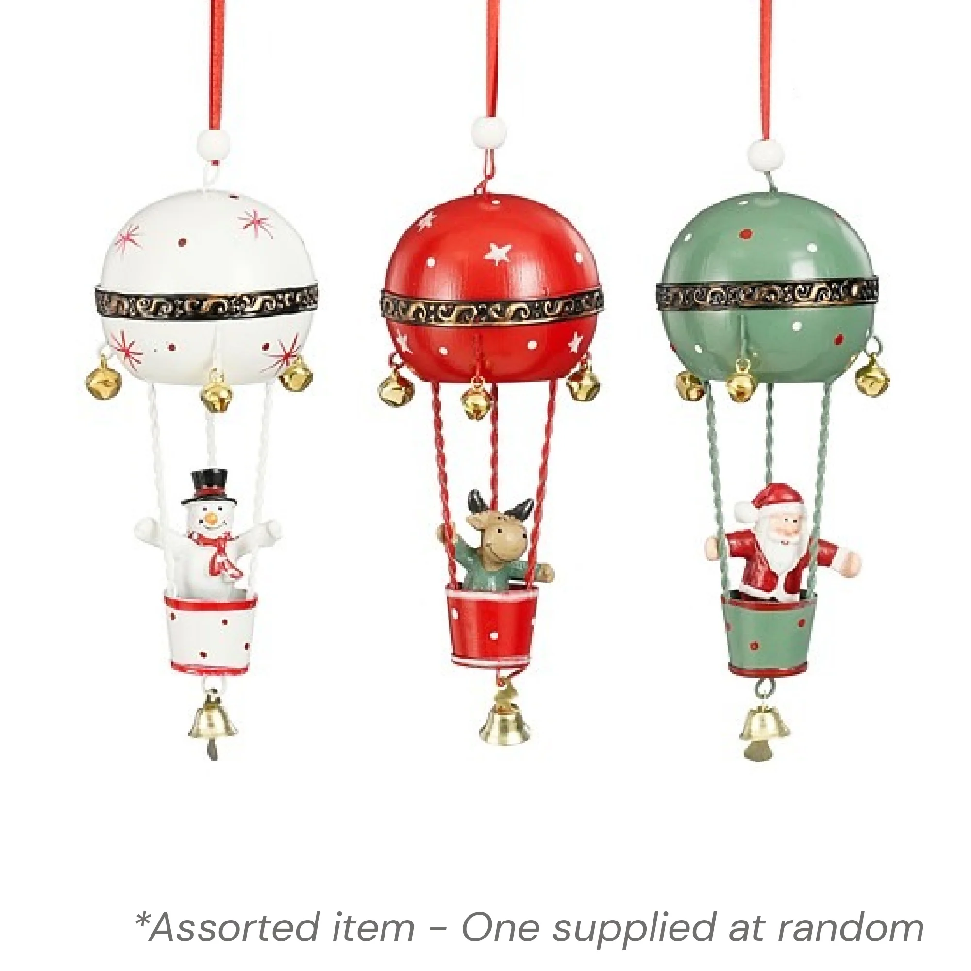Hot Air Balloon Bauble 11cm Assorted - One Supplied*