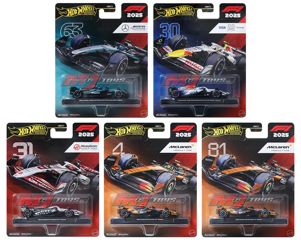 Hot Wheels 1:64 F1 2025 Racing Premium J Assorted Styles