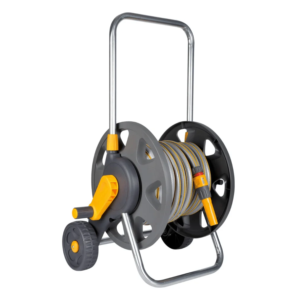 Hozelock 60 Metre Garden Hose Cart Trolley with 25 Metre Hose and Fittings