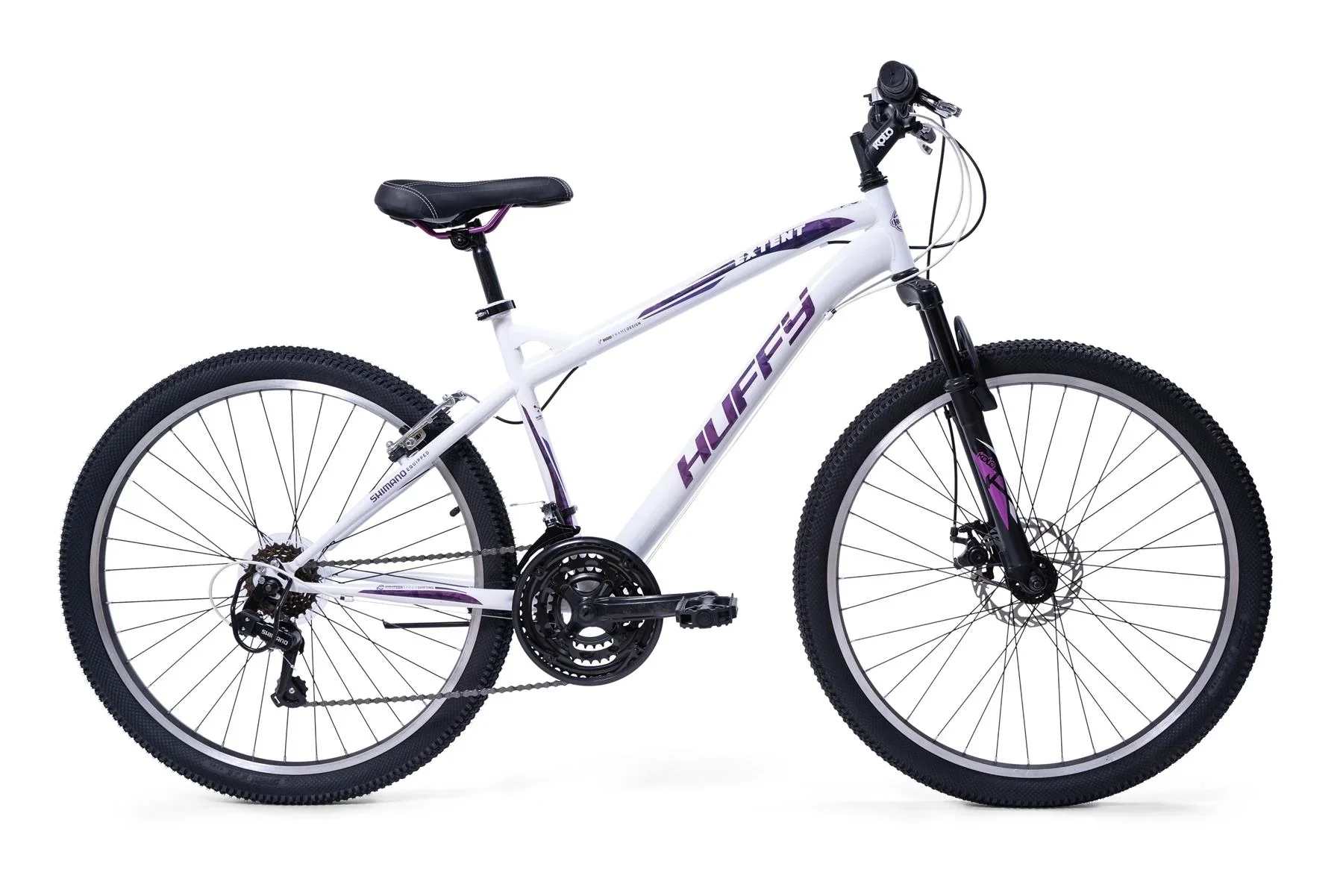 Huffy Extent 26" Hardtail Mountain Bike White/Purple - Image 7