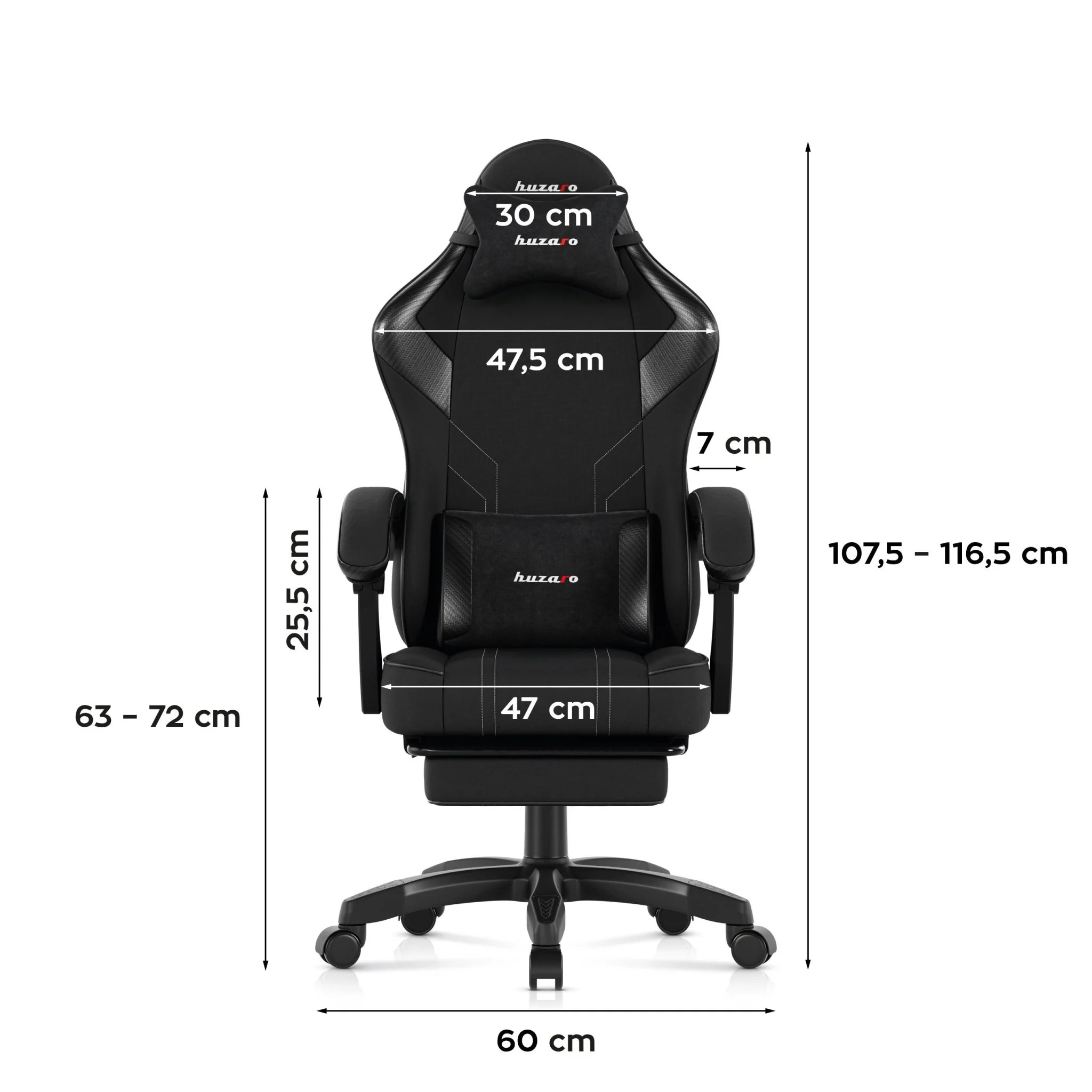 Huzaro Force 3.7 Carbon Black Gaming Chair - Image 3