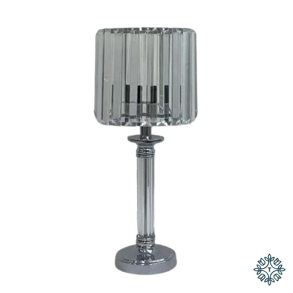 Imogen Glass Lamp Silver 40cm