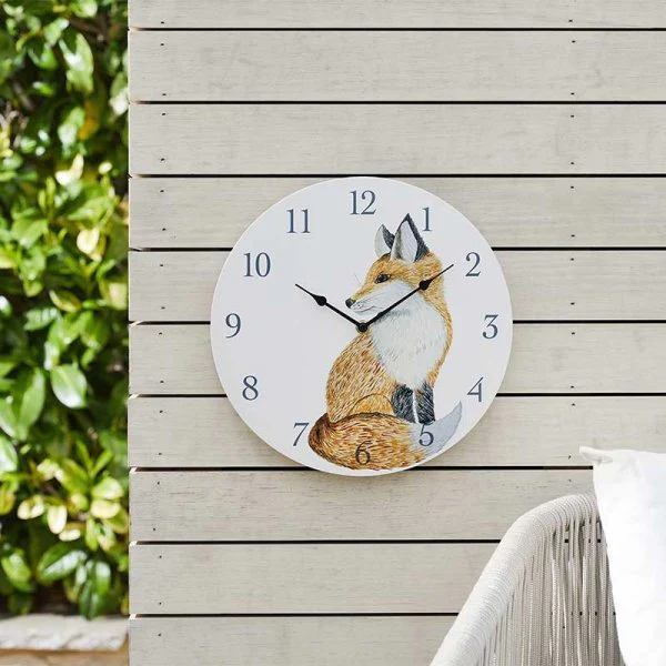 Indoor or Outdoor 12" Fox Wall Clock - Image 2