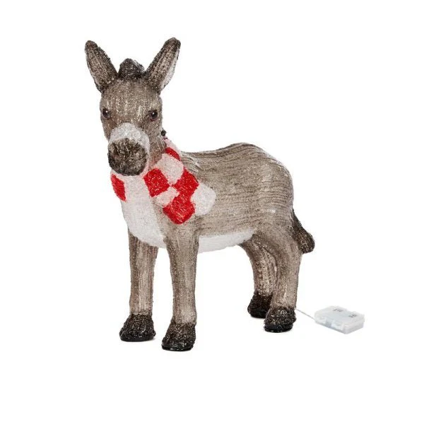 InLit Ice Nativity Donkey Battery Operated 34cm - Image 2
