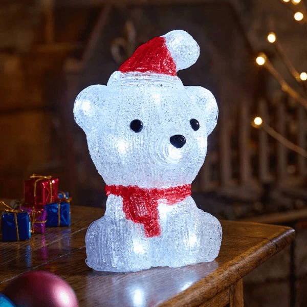 InLit Ice Polar Bear Cub 20cm