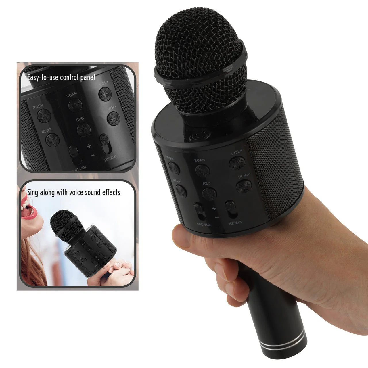 Intempo Wireless Karaoke Microphone Speaker Black - Image 4