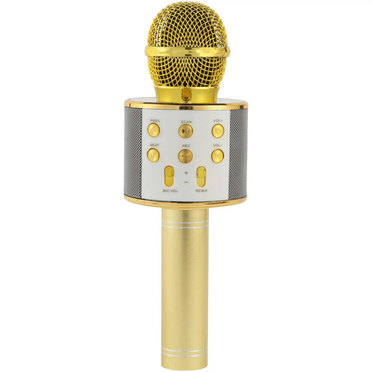 Intempo Wireless Karaoke Microphone Speaker White/Gold